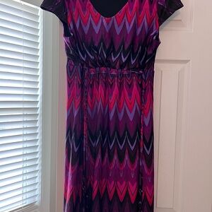 new directions Pink and Purple Chevron Maxi Dress